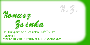 nonusz zsinka business card
